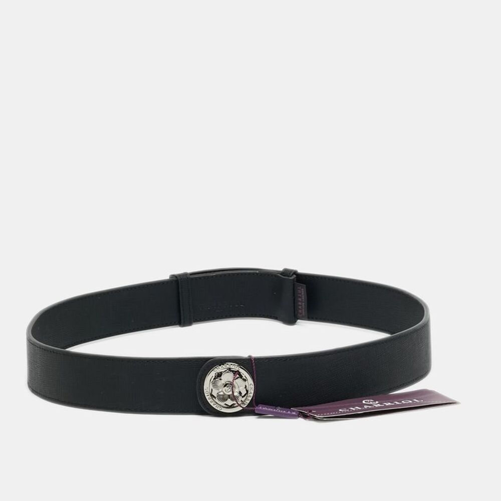 Charriol W Adjustable S/m Belt Black Leather
